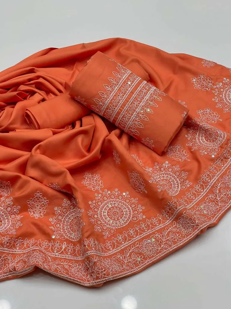 3 PC Unstitched Dhanak Marina Dresses