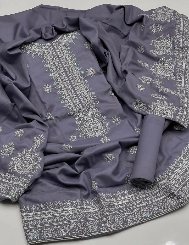 3 PC Unstitched Dhanak Marina Dresses