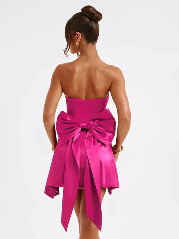 A&A Strapless Bow Tie Mini Dress