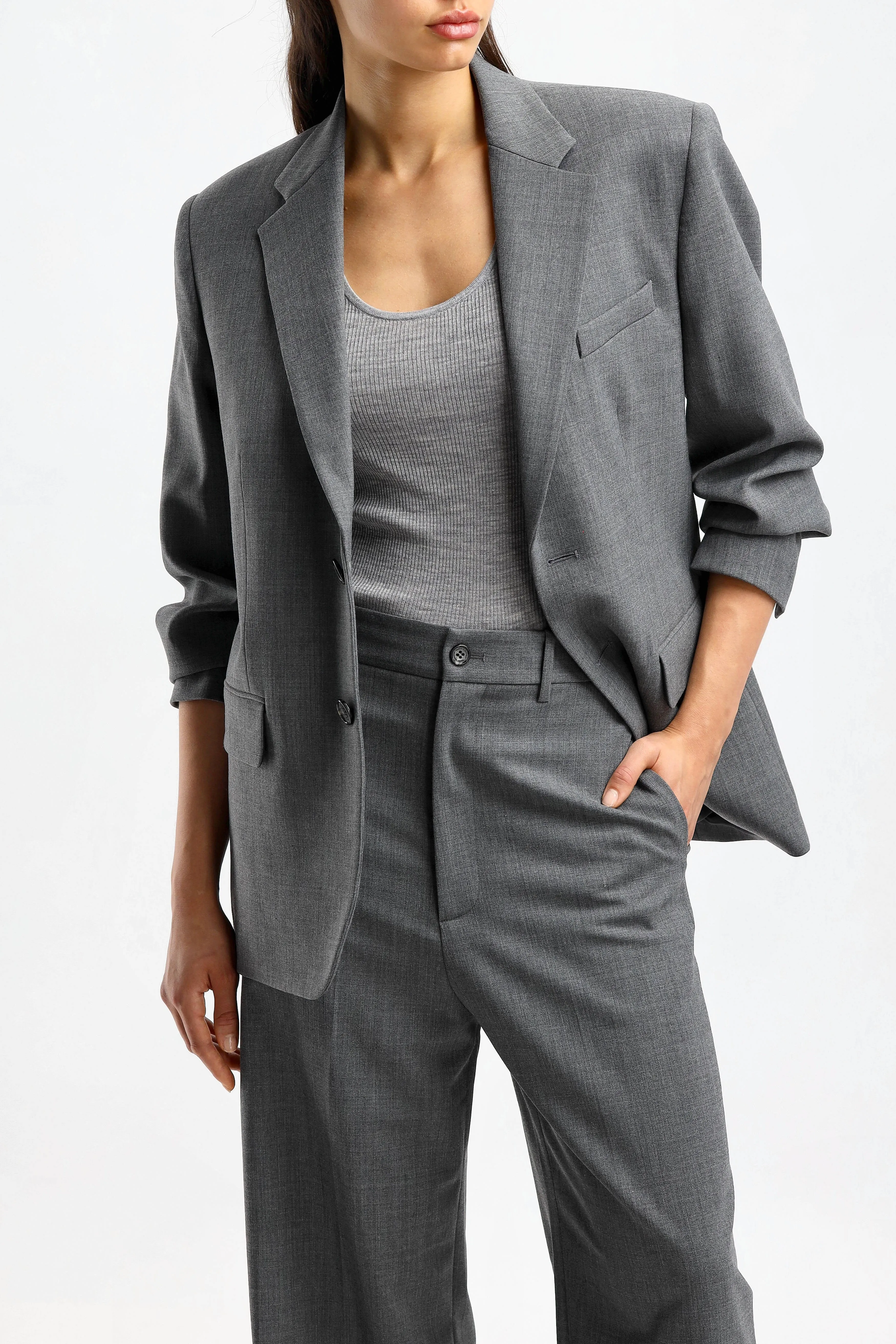 Blazer Boyfriend in Heather Grey