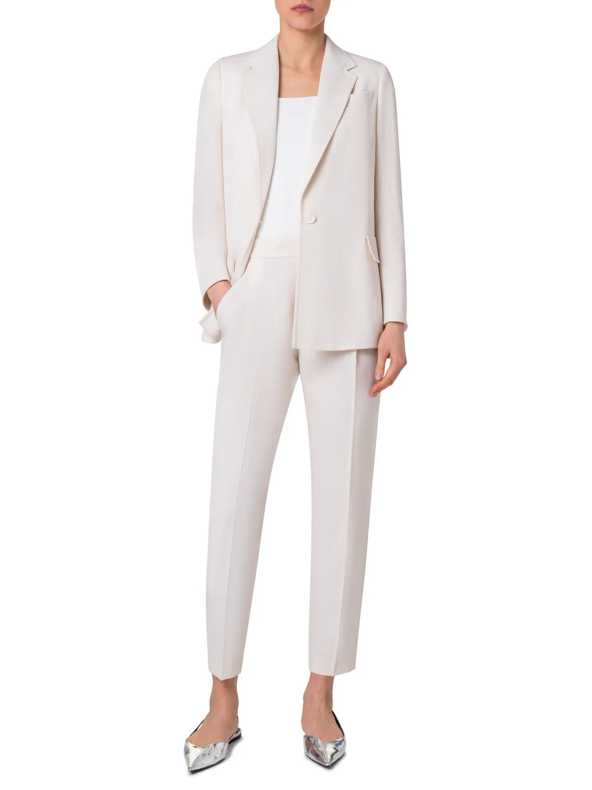 Boyfriend Blazer in Wool Tricotine