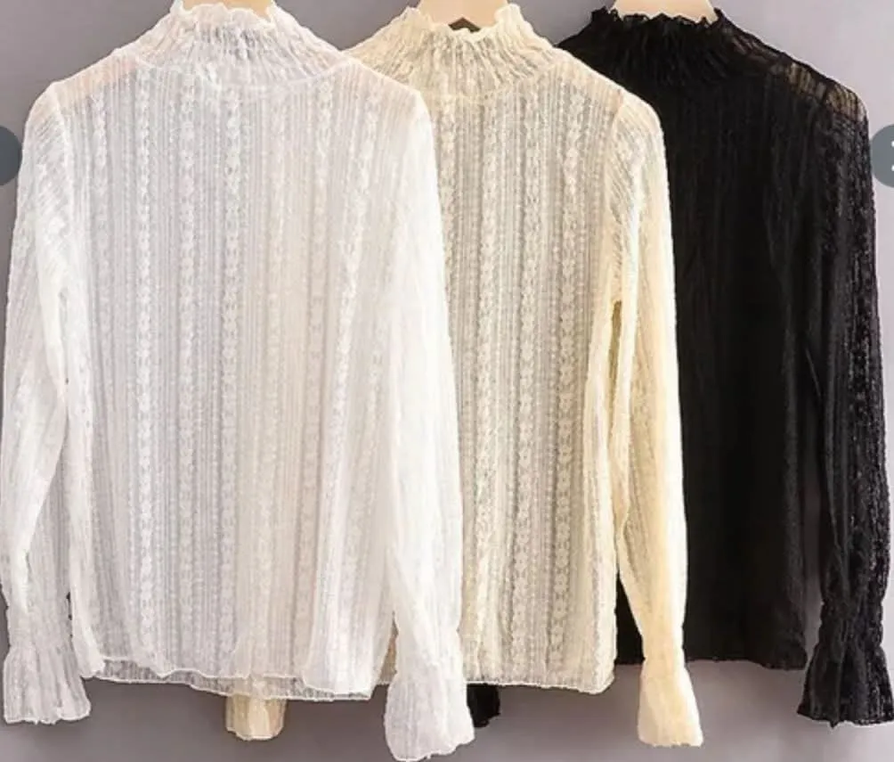Burlesque Lace Long Sleeve Top - Wholesale