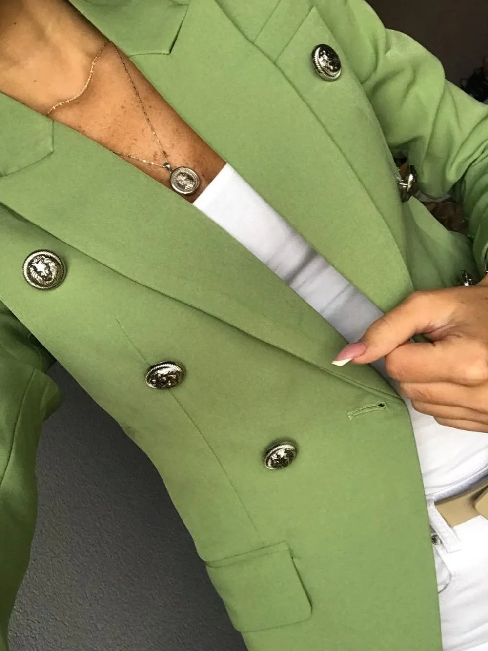 Cotton-Blend Double-Breasted Blazer
