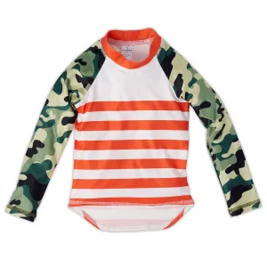 Green Camo Rash Guard Top UPF 50 