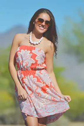 Have A  Little Faith In Me Dress - Coral