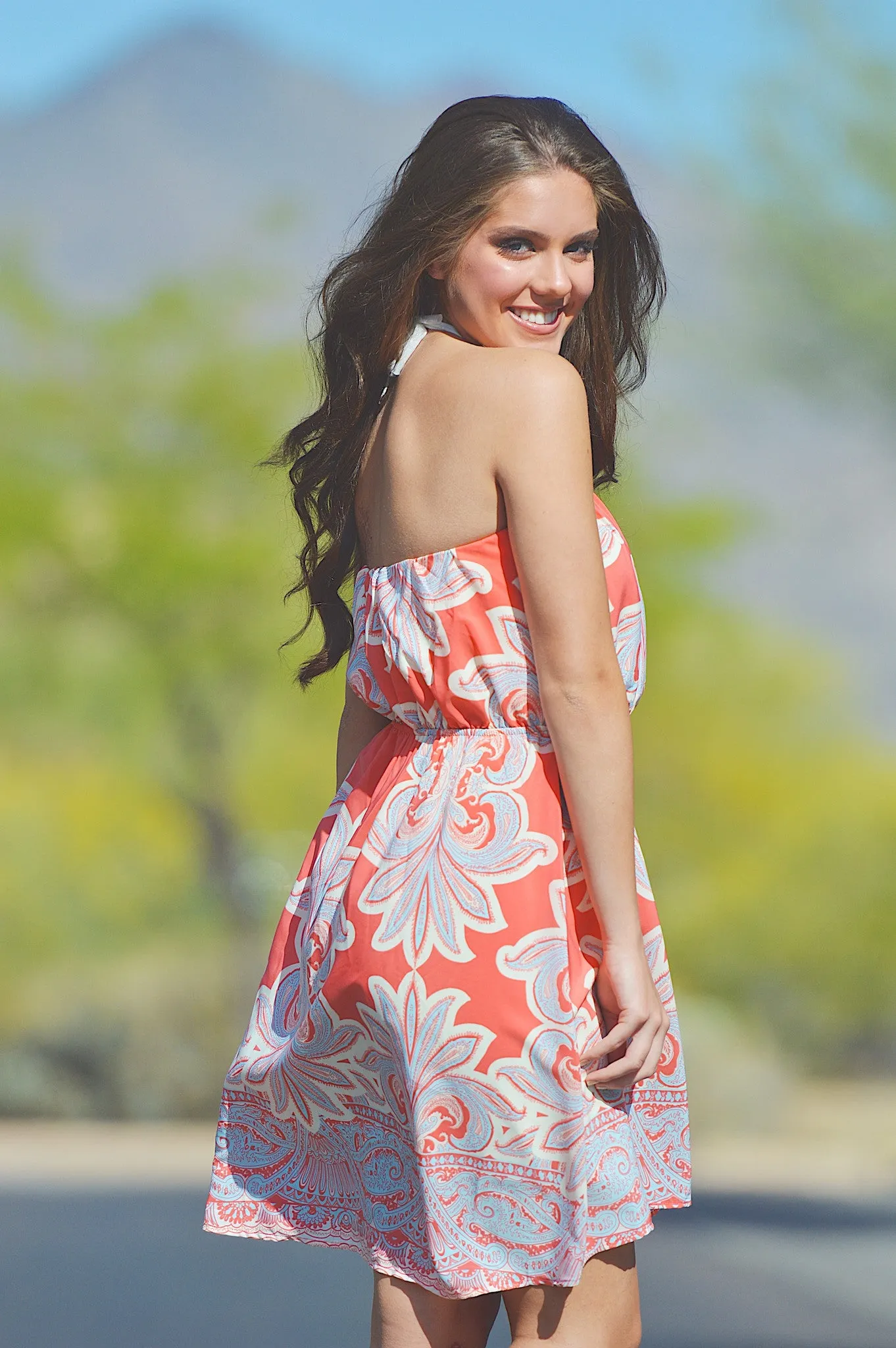 Have A  Little Faith In Me Dress - Coral