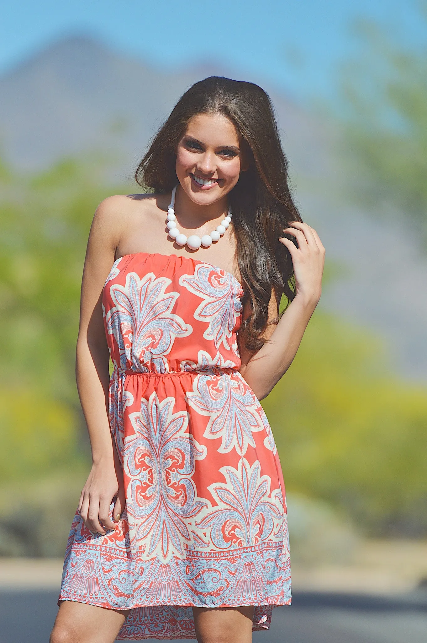 Have A  Little Faith In Me Dress - Coral