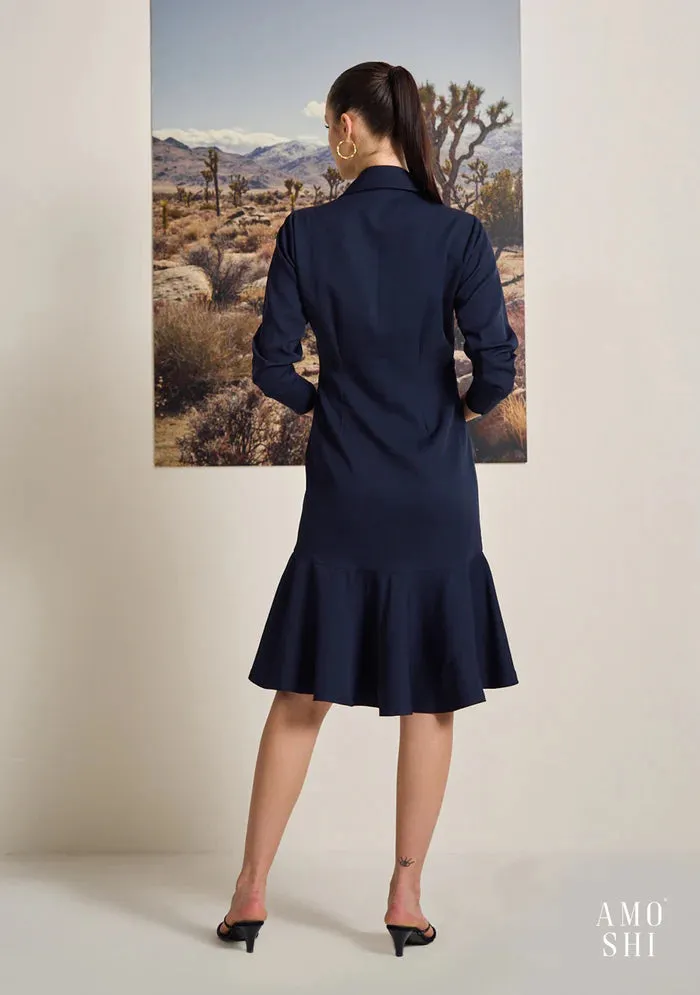 Office Wear Women's Solid Midi Dress