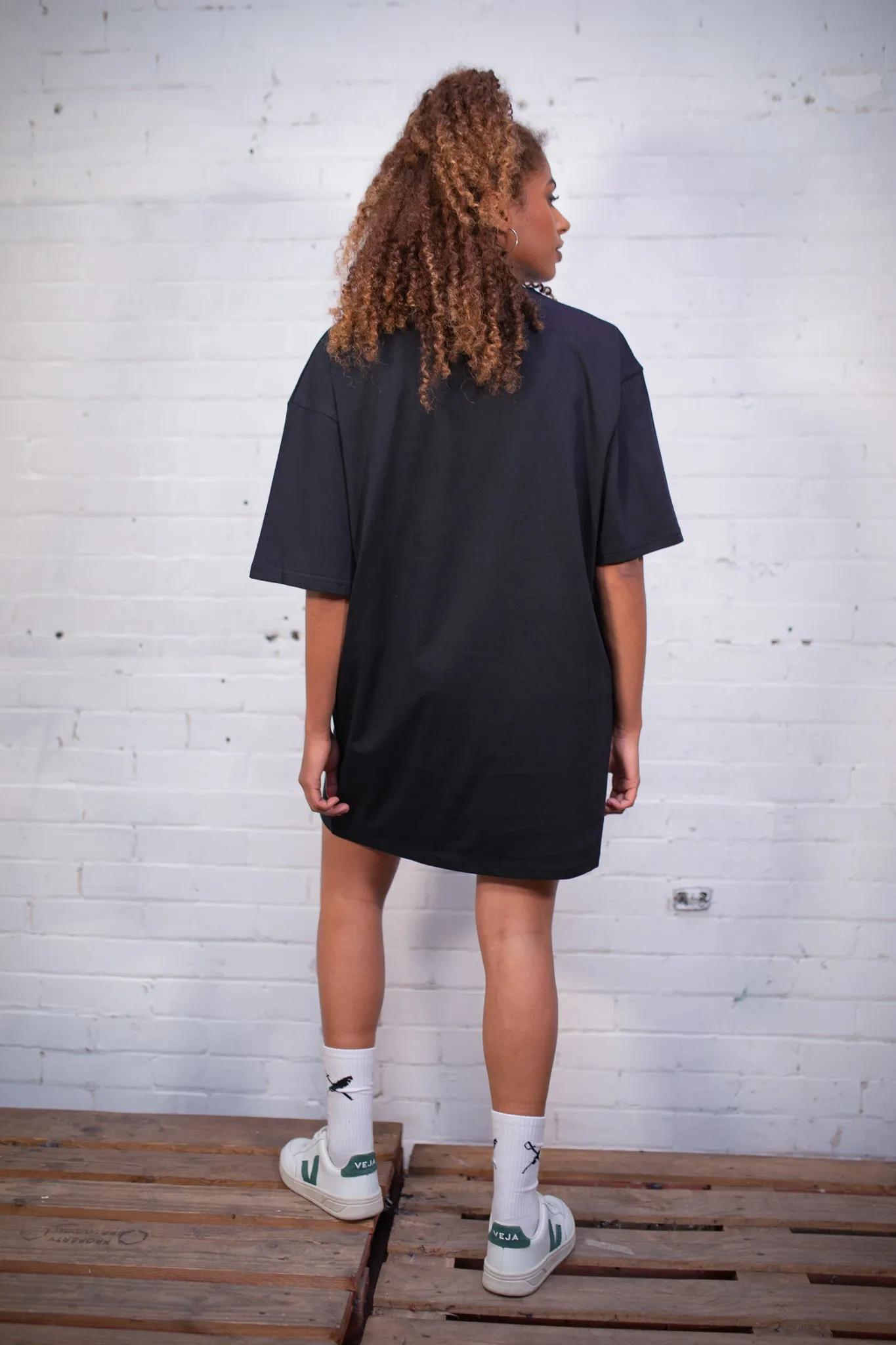 Organic Oversized T-Shirt Dress in Black