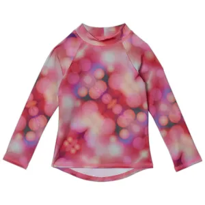 Pink Abstract Long Sleeve Rash Guard Top UPF 50  for Girls