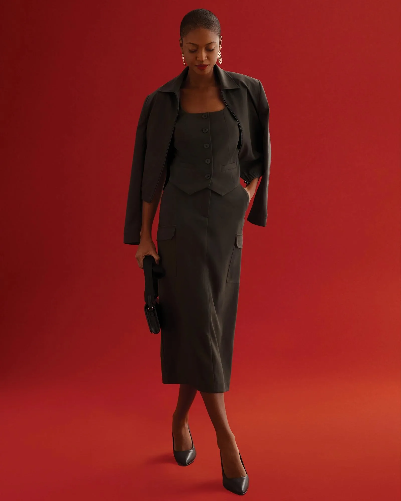 popular  Single Breasted Tailored Blazer - Preview - Dark Khaki