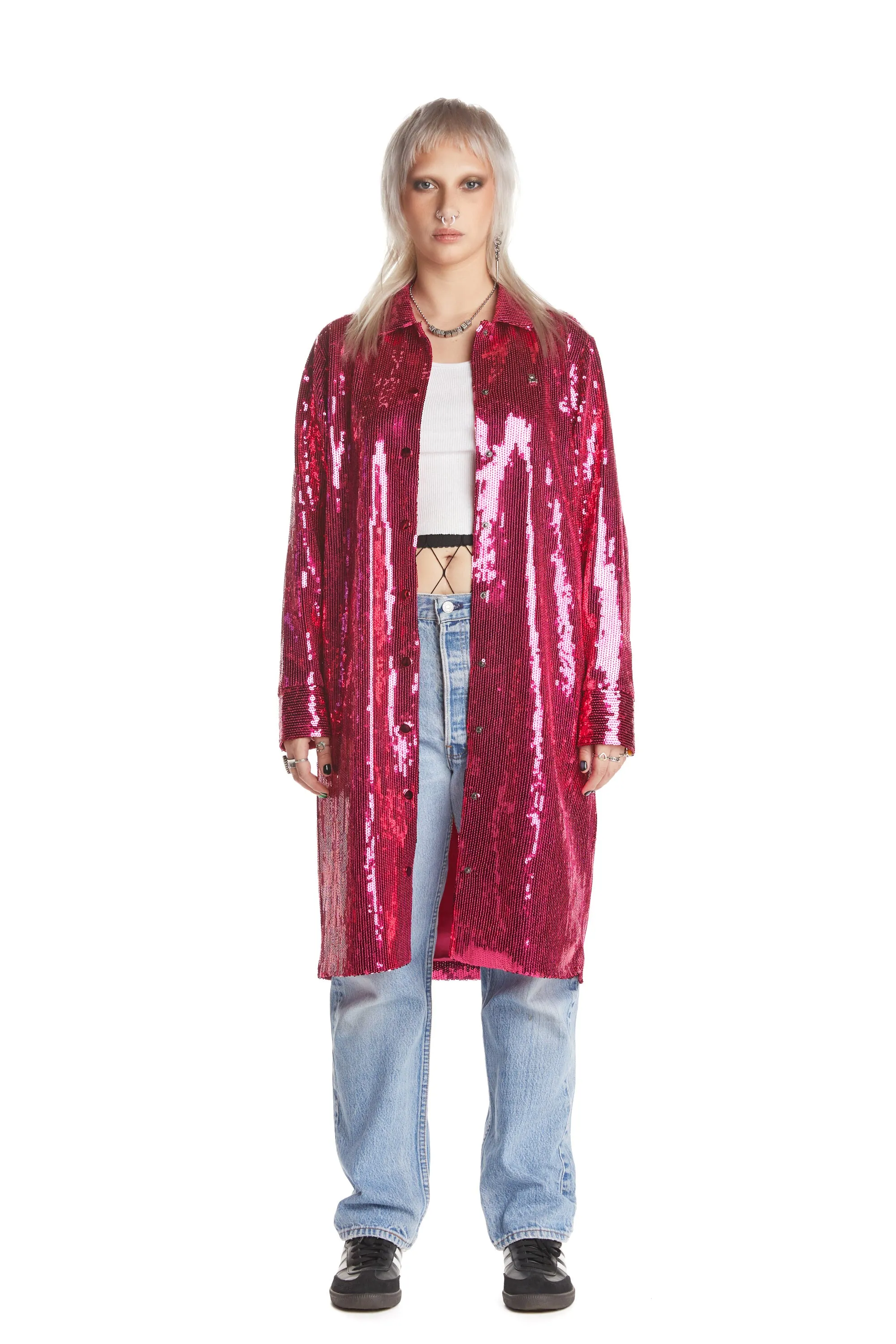 Sequin Shirt Dress