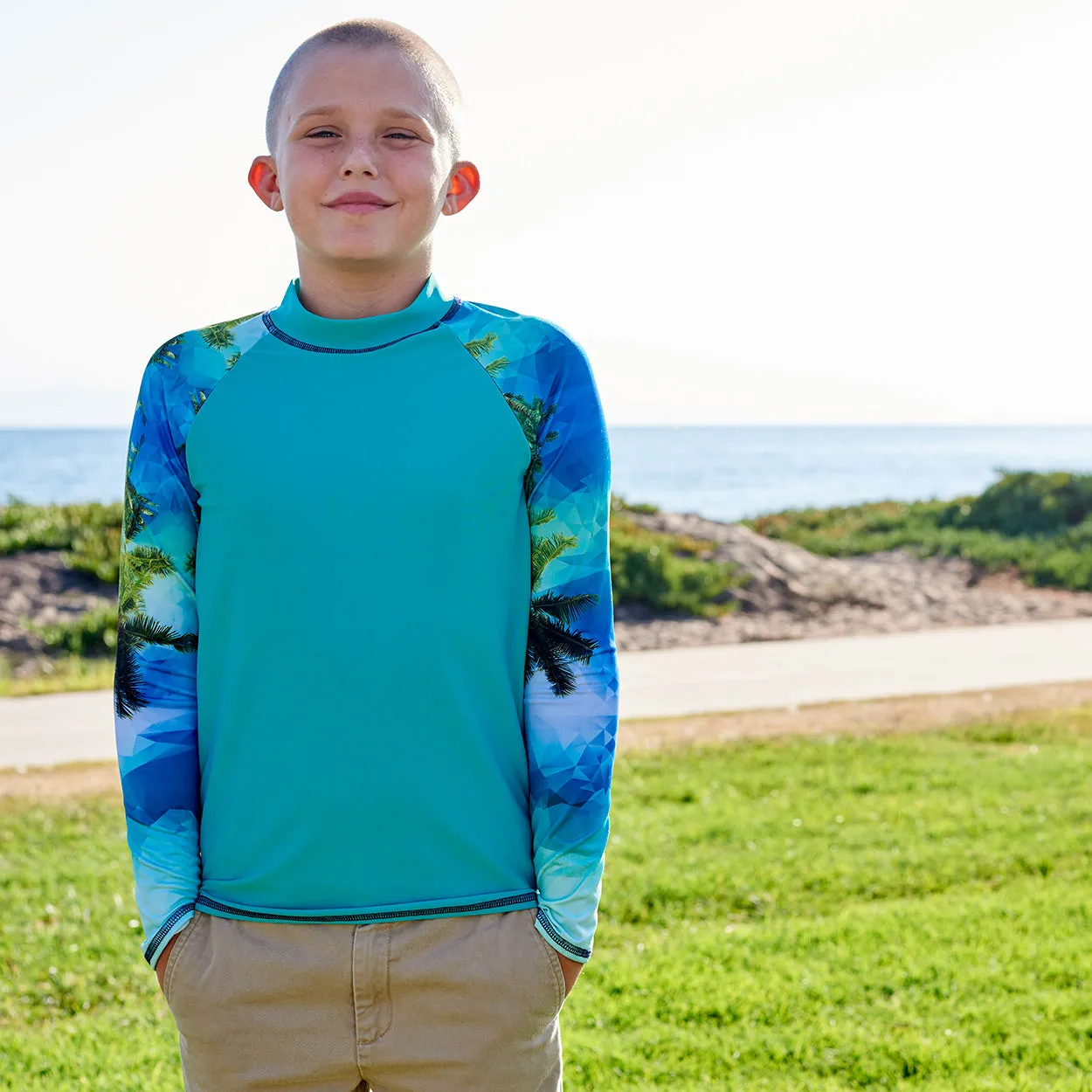 Tropical Long Sleeve Rash Guard Top UPF 50 