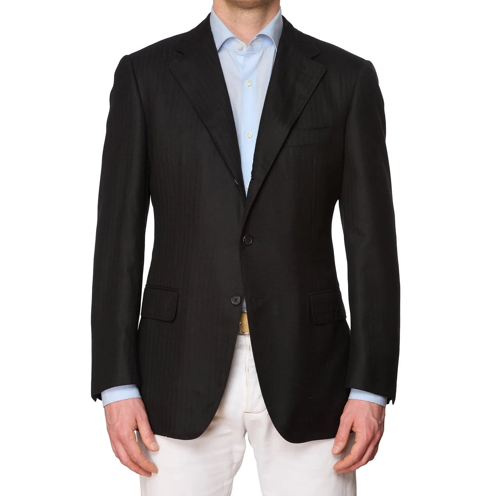 VANUCCI Milano Handmade Black Cashmere-Silk Blazer Jacket EU 50 NEW US 40