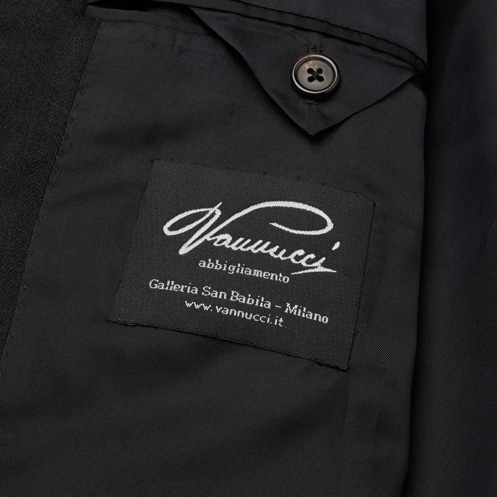 VANUCCI Milano Handmade Black Cashmere-Silk Blazer Jacket EU 50 NEW US 40